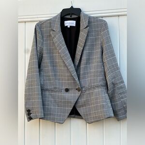 cupcakes & cashmere Black and White Plaid Blazer- size 8